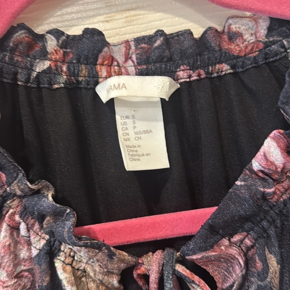 H&M Mama maternity/nursing black floral dress, small - Picture 4 of 8
